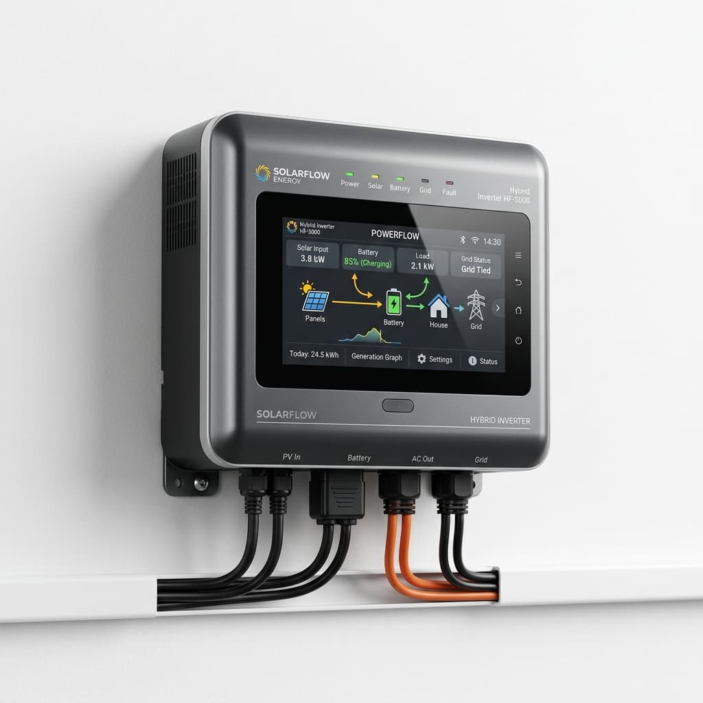 Close-up of Deye 8kW Smart Hybrid Inverter (Deye - Model: SUN-8K-SG01LP1-US)